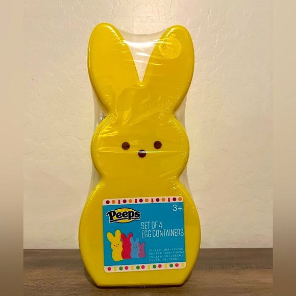 PEEPS Easter Bunny Egg Storage Containers Yellow Set of 4 - Picture 7 of 8